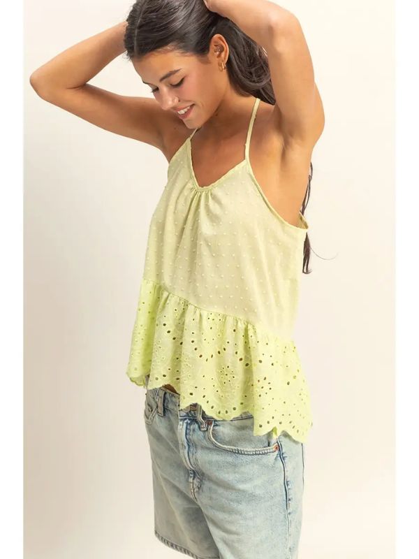 Lime Peplum Halter Top