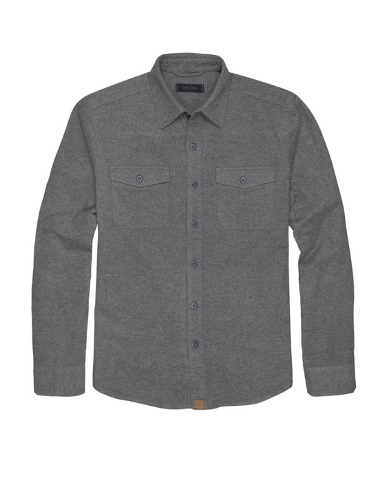 Major Button Flannel Smoke Heather