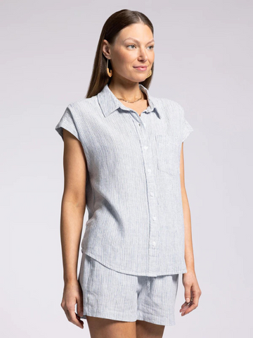 Mali Shirt - Navy White Stripe