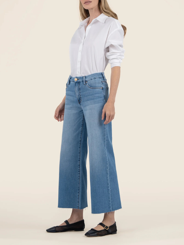 Meg High Rise Jeans - Wide Leg - Raw Hem - Deference