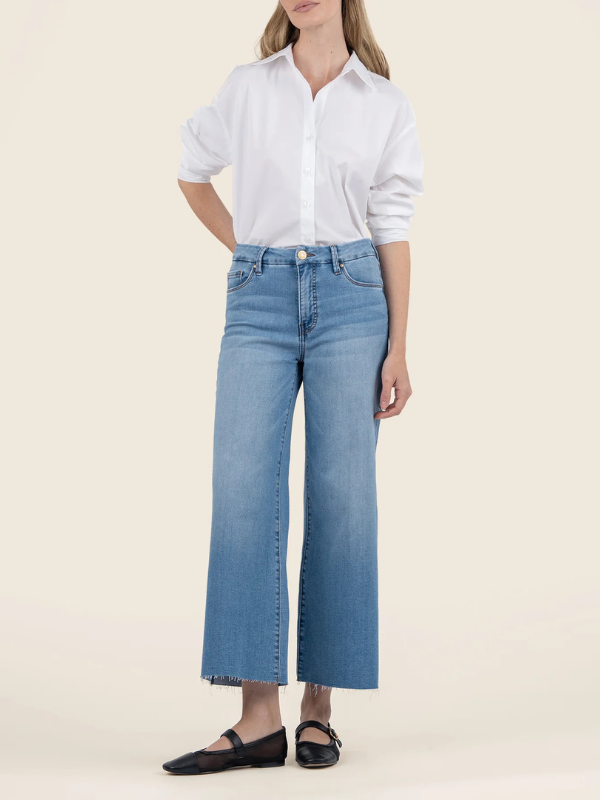 Meg High Rise Jeans - Wide Leg - Raw Hem - Deference