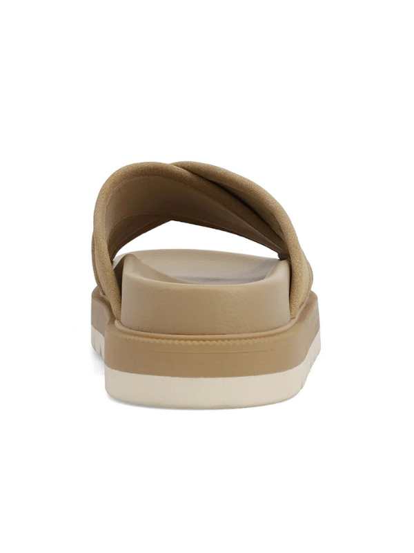 Beige sandal on a white background