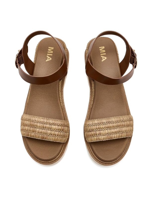 mia odalys bone raffia wedge sandals