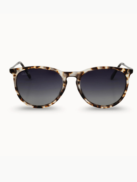 sunglasses with brown tortoise frames and black lenses 