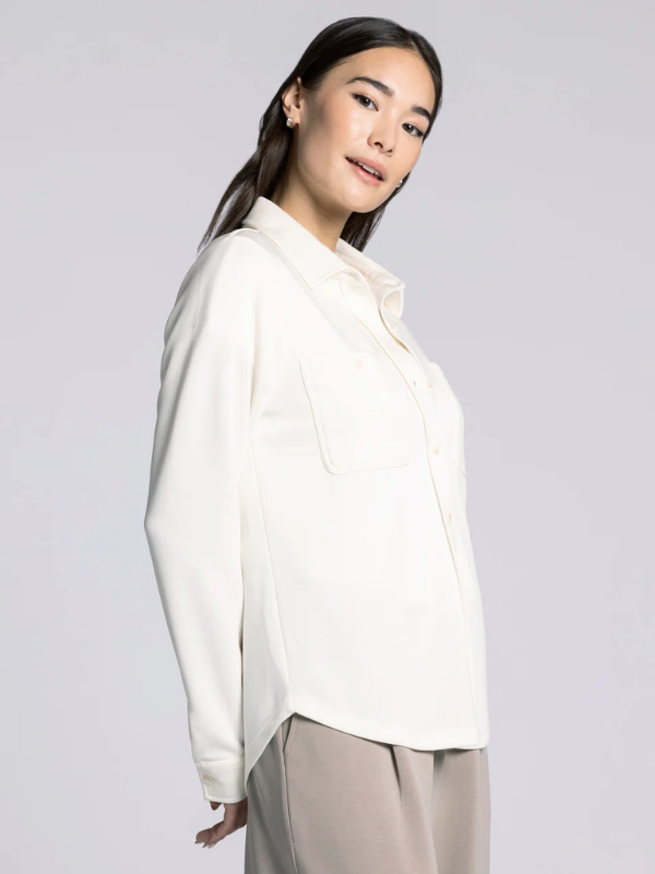 Mildred Scuba Button Up Shirt - White