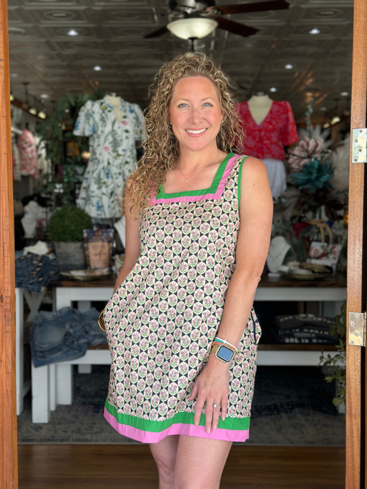 Navy Floral Dress