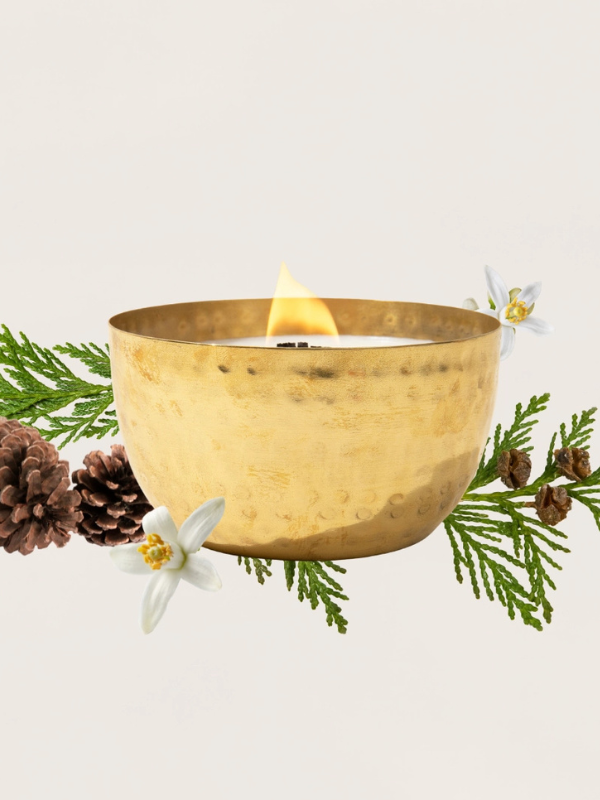 Woodwick 14oz Brass Bowl Candle