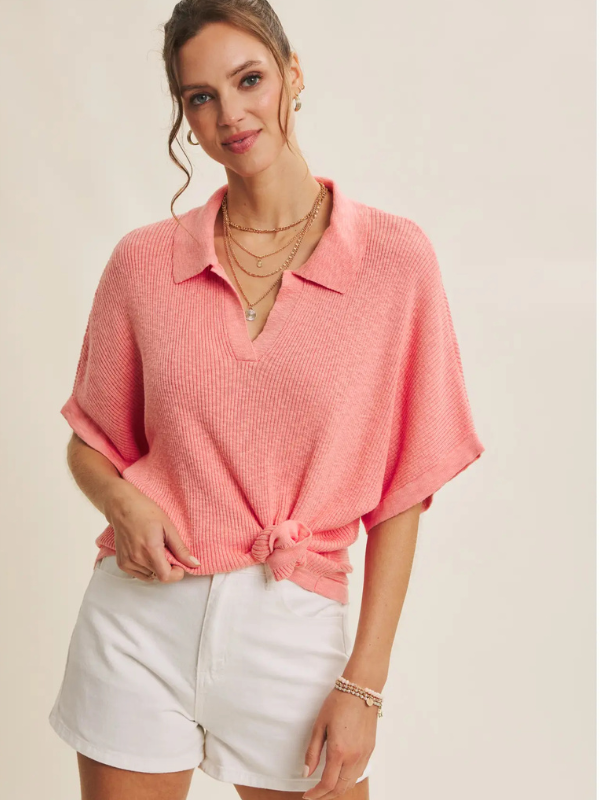 woman wearing pink top 