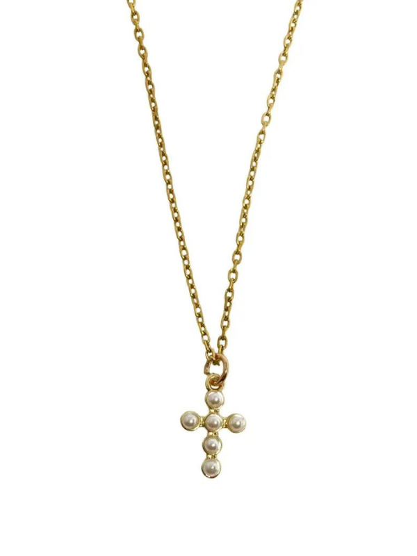 Pearl Cross Necklace - Themasonboutique