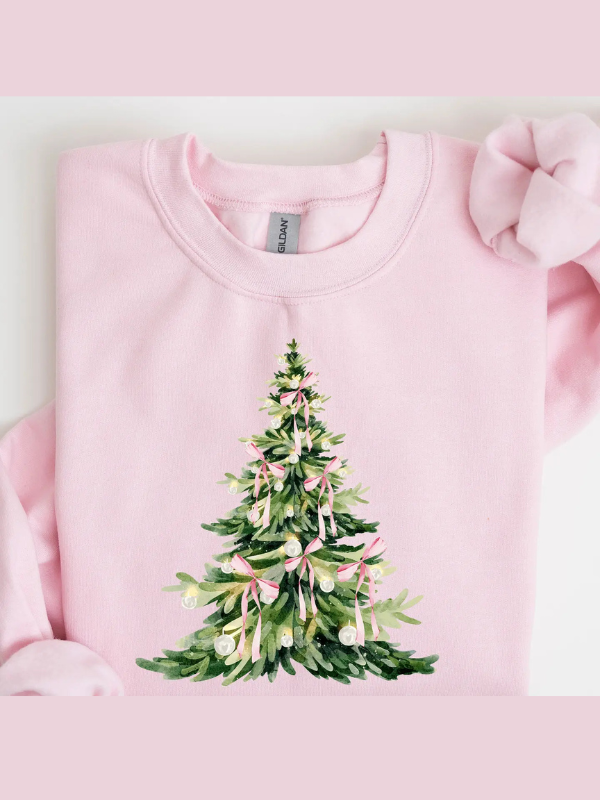 Pink Christmas Tree Sweatshirt