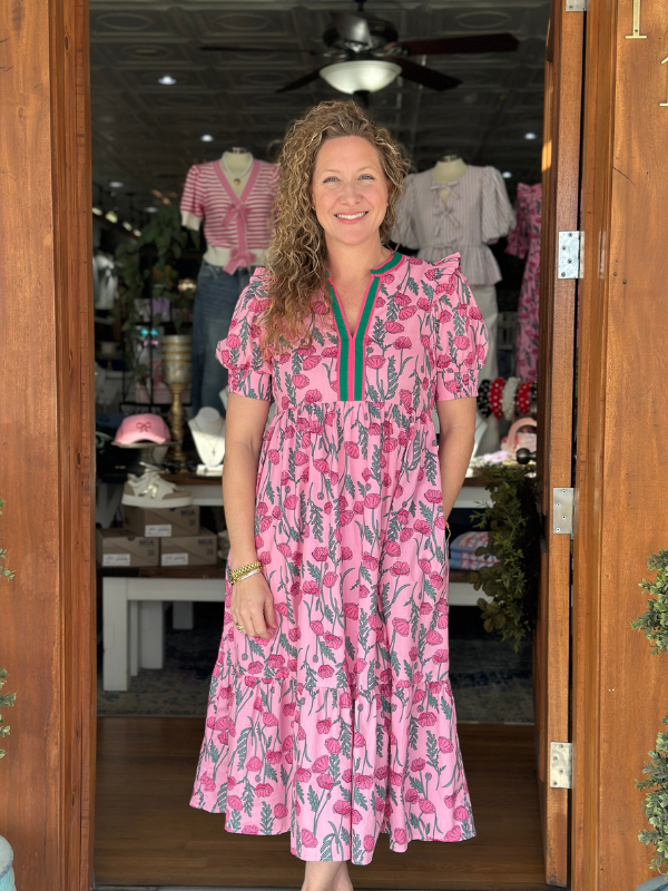 Pink Floral Maxi Dress