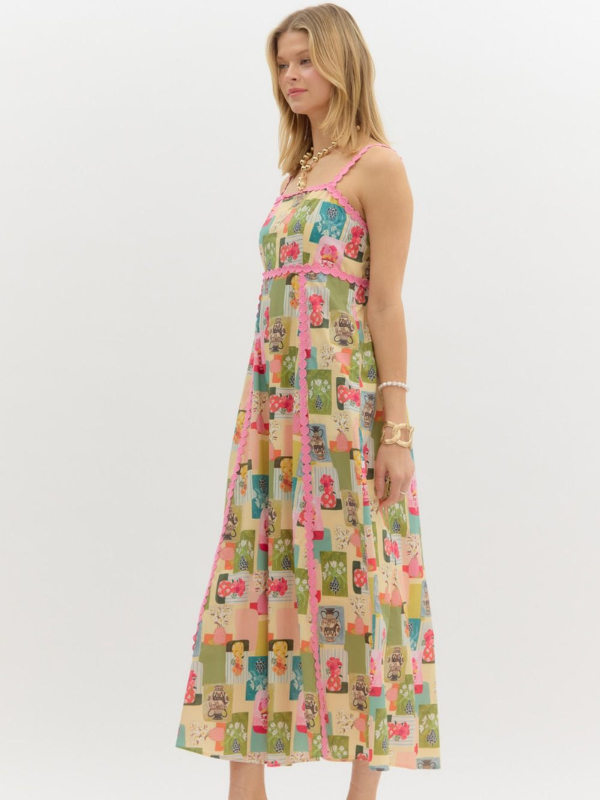 Pink Multi Vase Dress