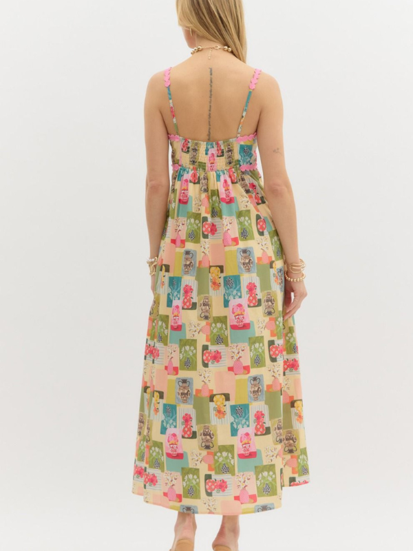 Pink Multi Vase Dress