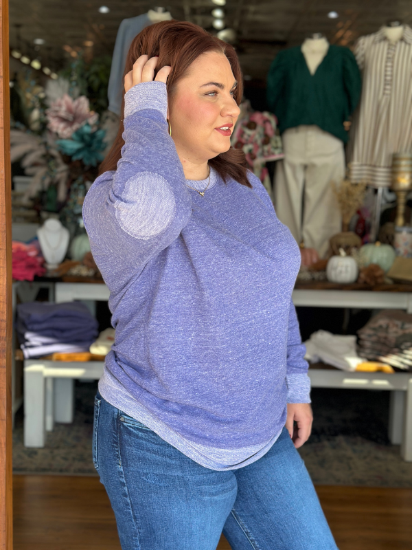 Purple Heathered Lightweight Sweatshirt - Themasonboutique