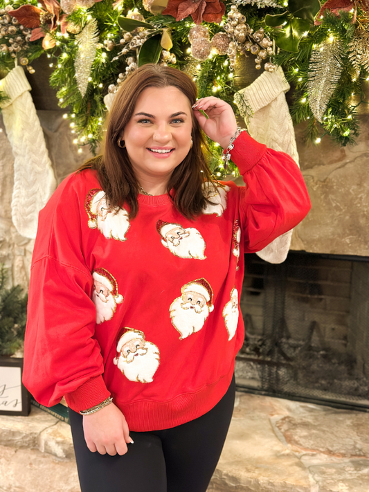 Red Sequin Santa Sweatshirt