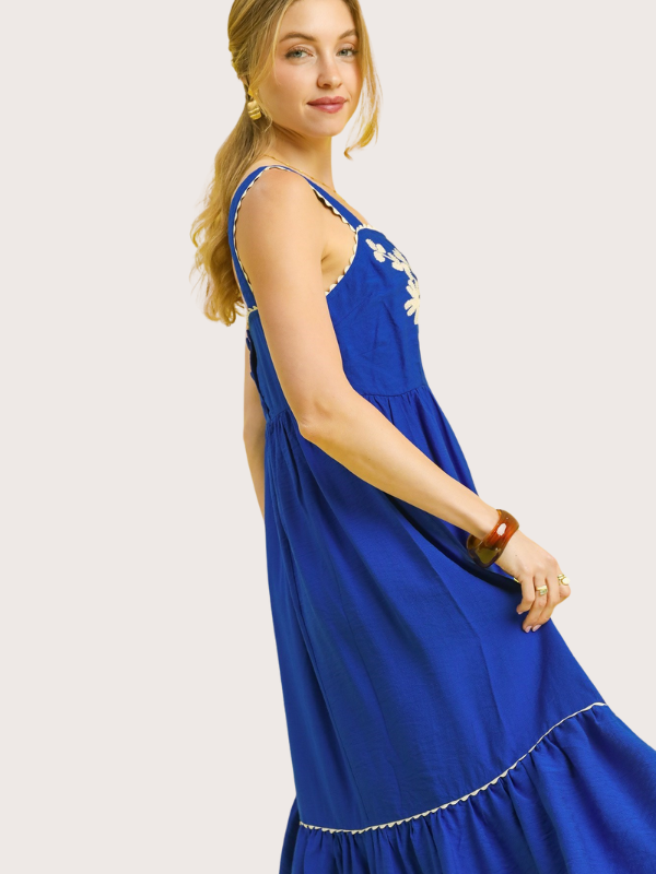 Royal Embroidered Midi Dress