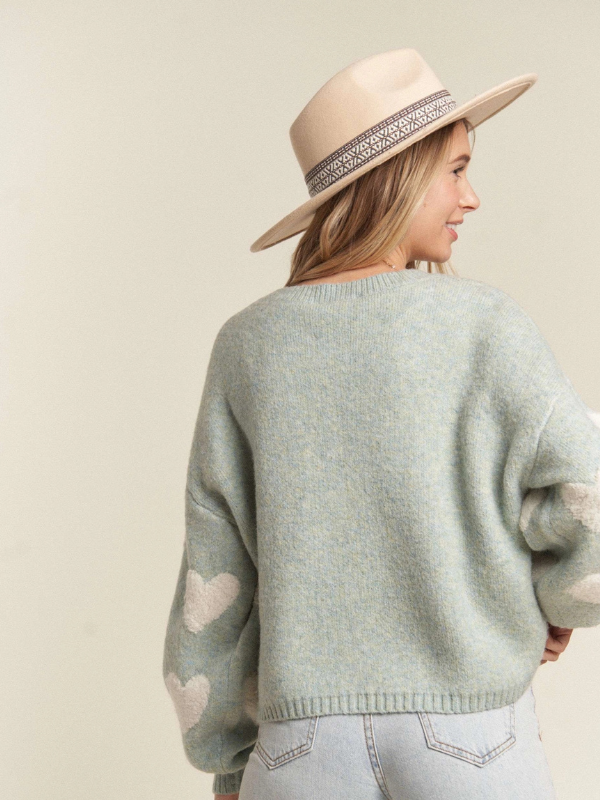 Sage Heart Sweater