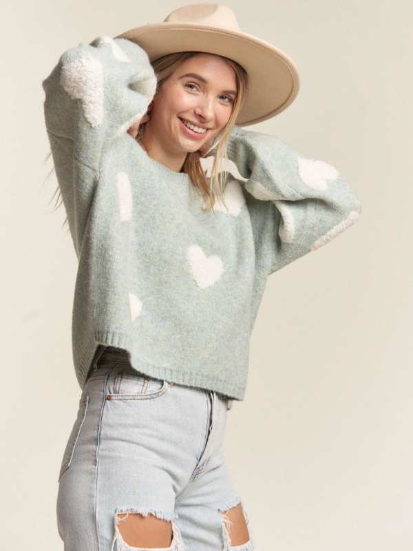 Sage Heart Sweater