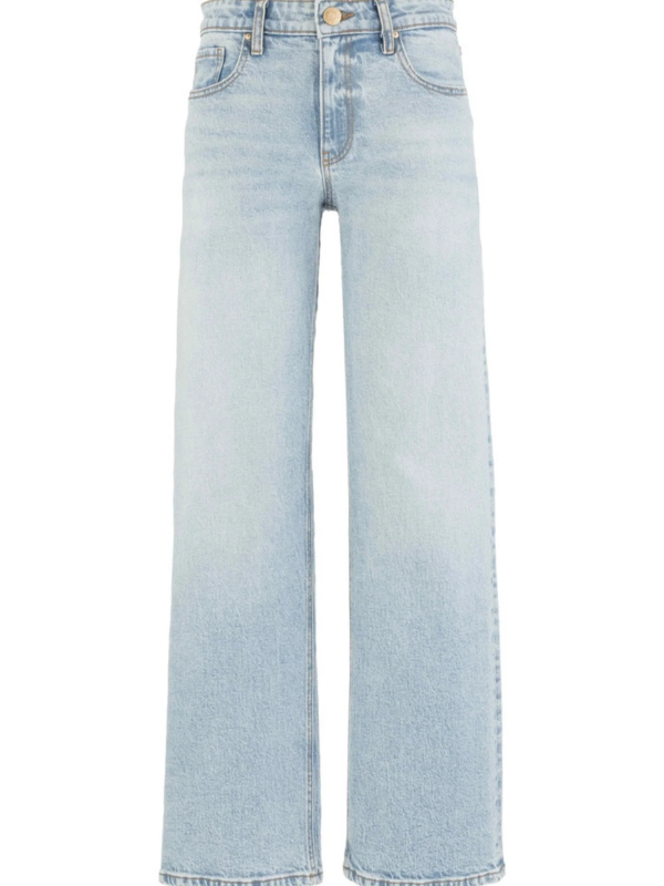 Light blue jeans on a white background