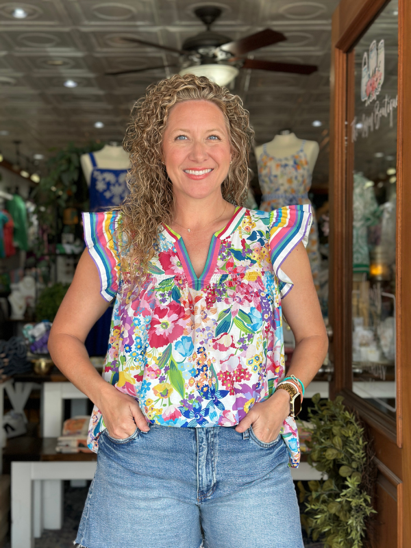 Spring Bloom Floral Top