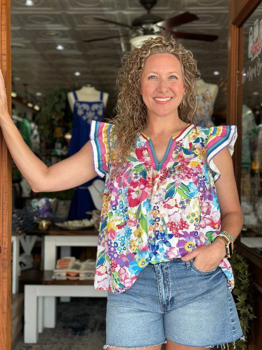 Spring Bloom Floral Top