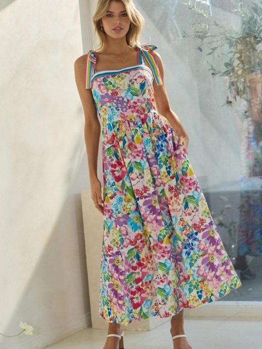 Spring Bloom Multicolor Floral Dress