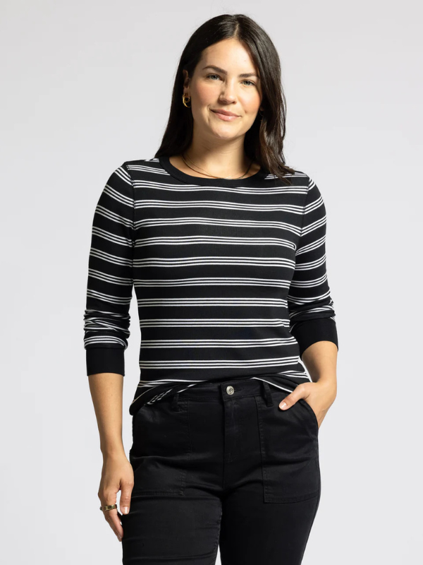 Stacy Top - Black & White Stripe