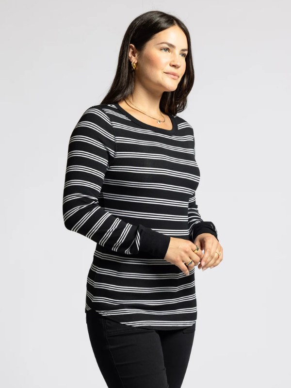 Stacy Top - Black & White Stripe