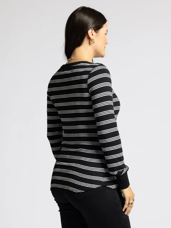 Stacy Top - Black & White Stripe