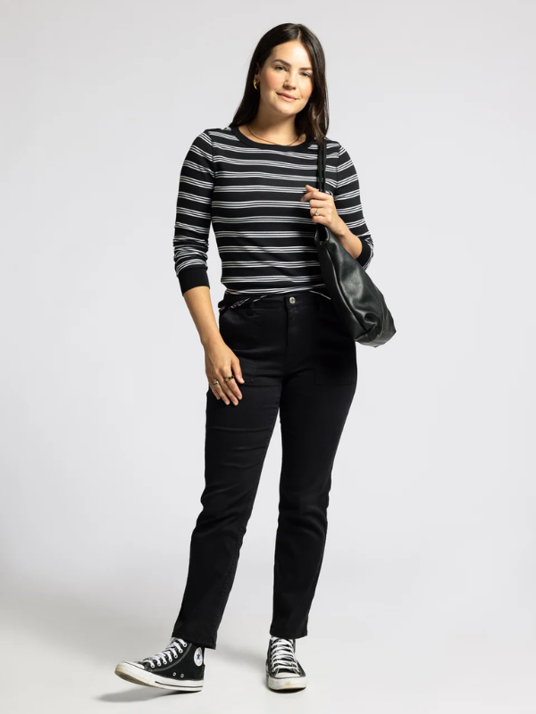 Stacy Top - Black & White Stripe