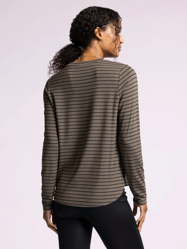 Stassia Top - Olive Black Stripe