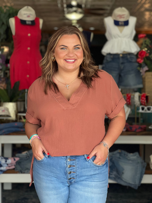 Trudie Top - Terracotta