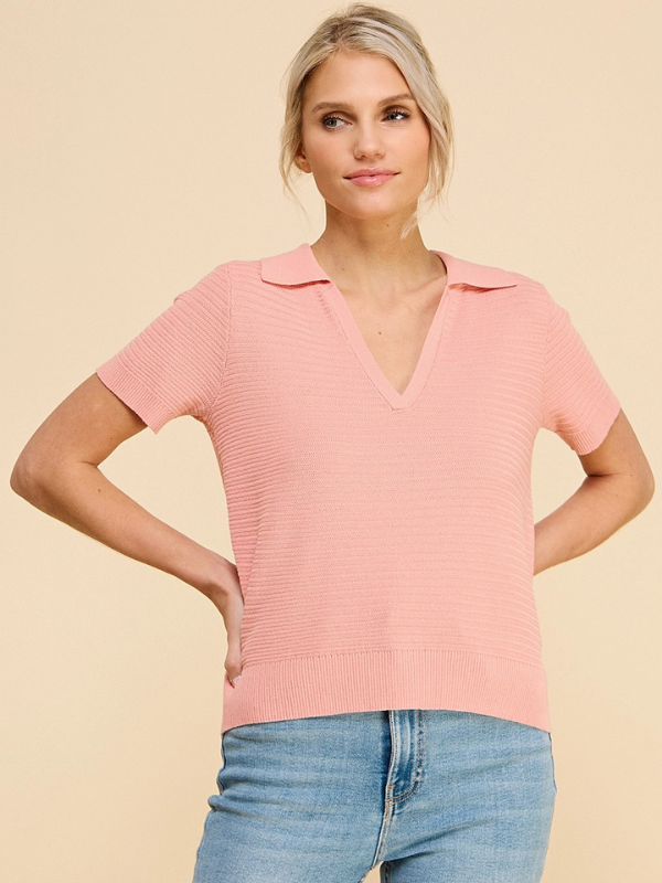 Vintage Coral Textured Polo
