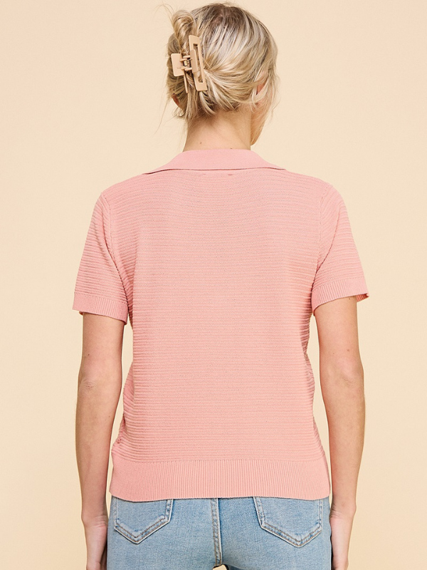 Vintage Coral Textured Polo