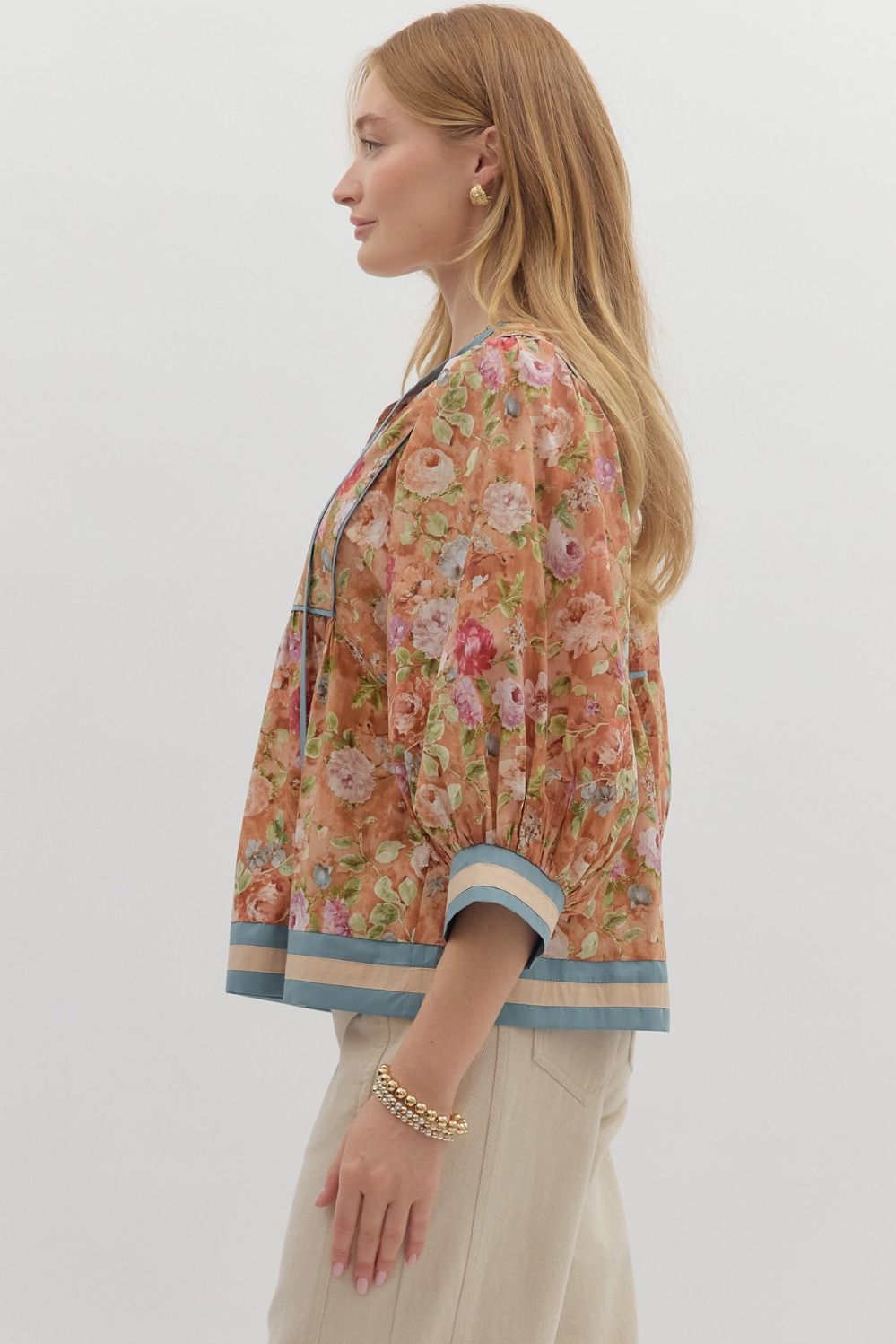 Vintage Floral Empire Waist Top