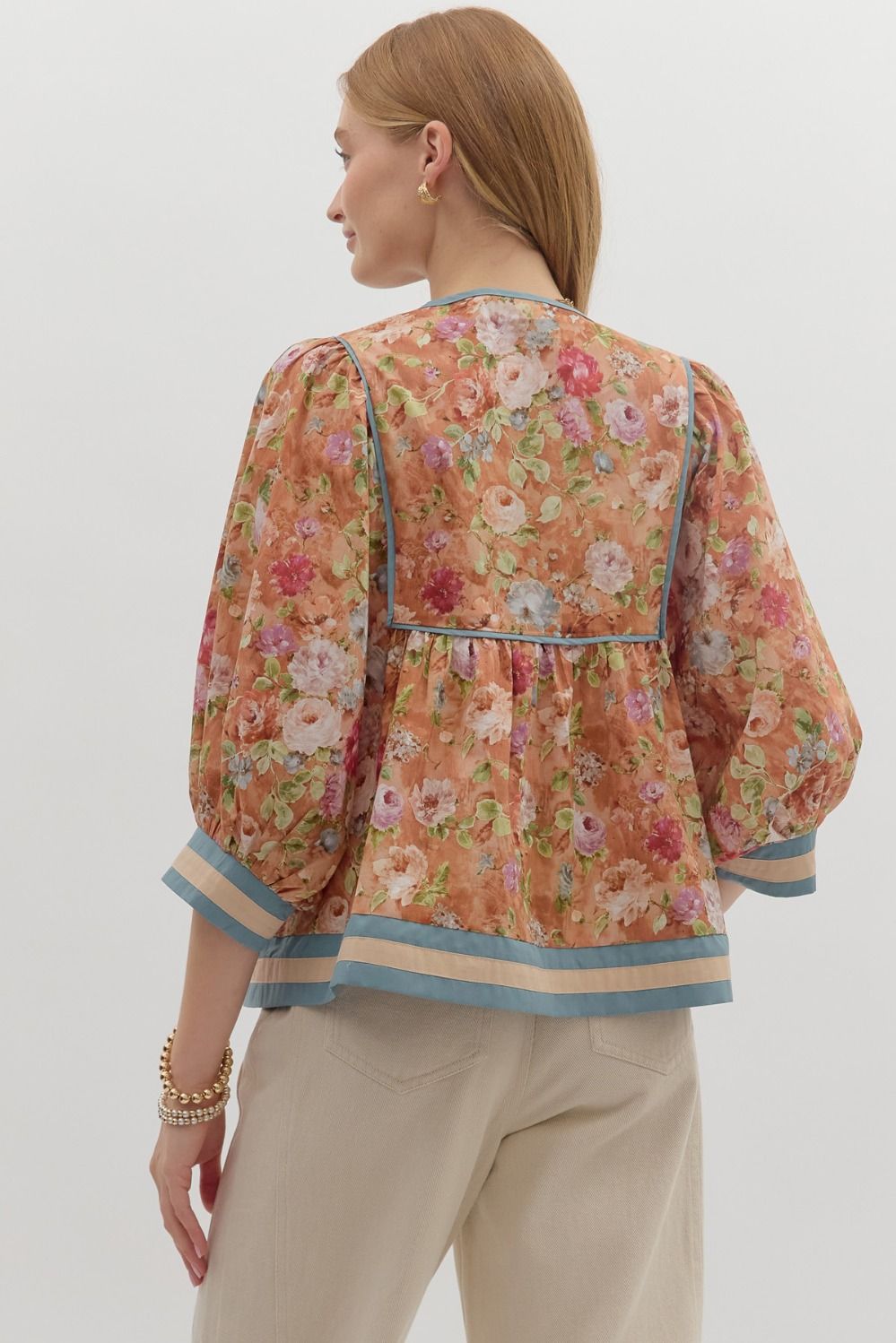 Vintage Floral Empire Waist Top