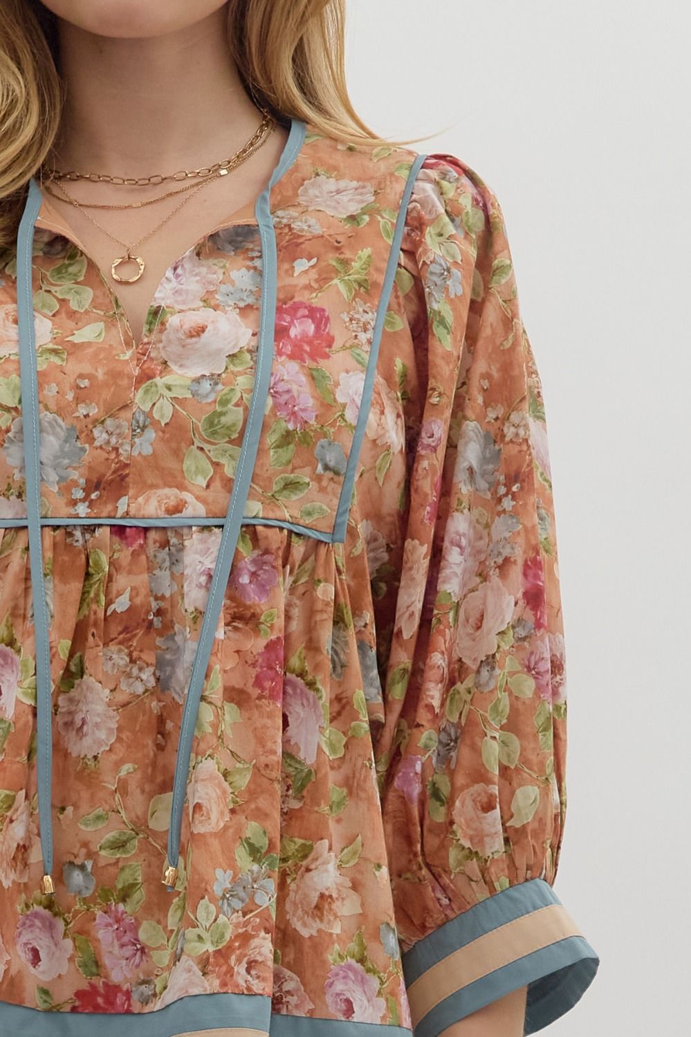 Vintage Floral Empire Waist Top