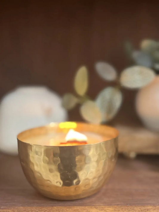 Woodwick 14oz Brass Bowl Candle