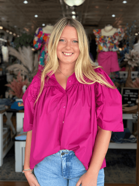 Ruffle Poplin Top